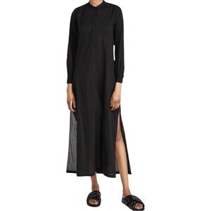 Nili Lotan Sandra Galabeya Collarless Size XS Long Shirt Dress Caftan Cotton